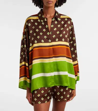 Faithfull Cora printed satin shirt | Thumbnail 2