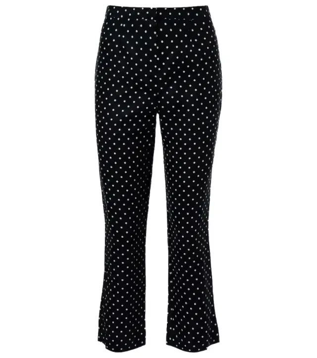 Iria polka-dot linen capri pants