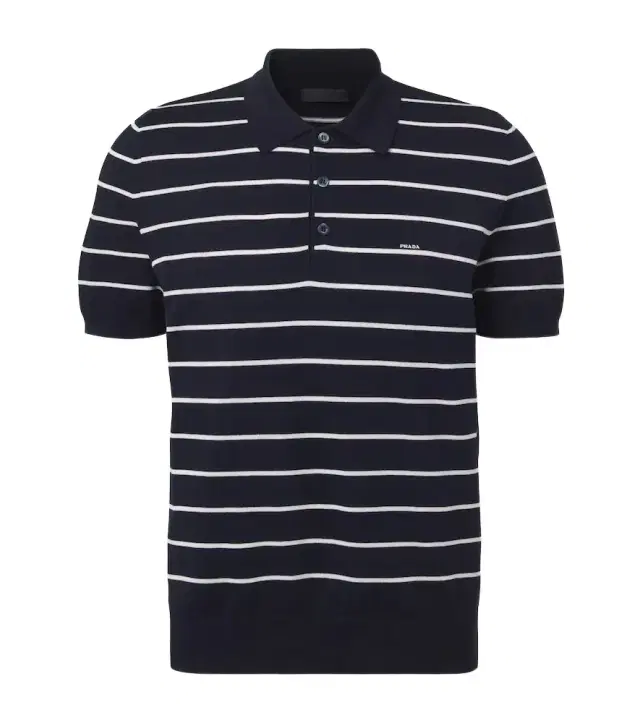 Striped cotton polo shirt