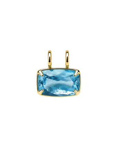 Wish Fine Jewelry 21.35ct Sky Blue Topaz 18K Gold Cushion Pendant | Thumbnail 1