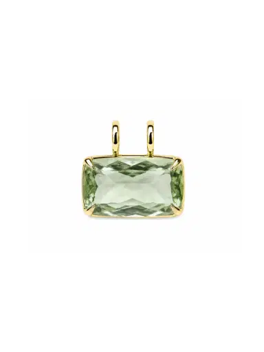Wish Fine Jewelry 22.55ct Green Amethyst 18K Gold Cushion Pendant | Thumbnail 1 Wish Fine Jewelry 22.55ct Green Amethyst 18K Gold Cushion Pendant | Thumbnail 1