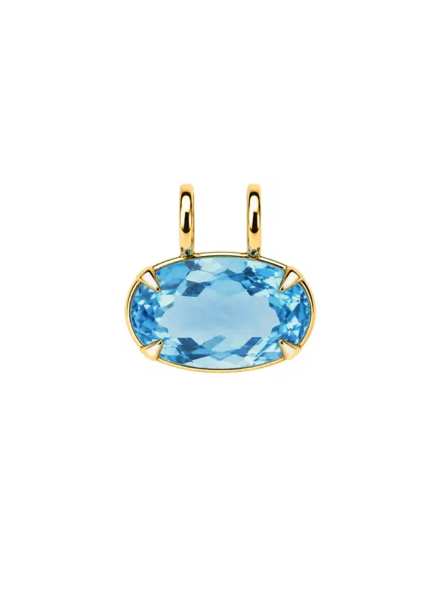 31.08ct Sky Blue Topaz 18K Gold Oval Pendant