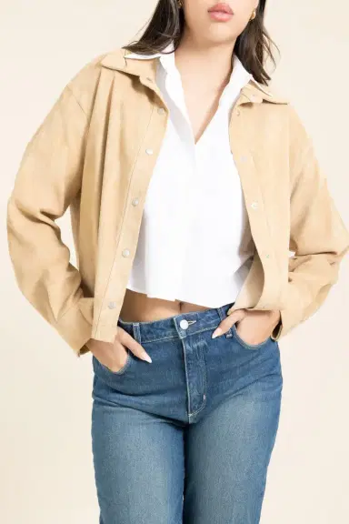 SUSAN BENDER Oversized Crop Shirt | Thumbnail 5