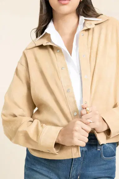 SUSAN BENDER Oversized Crop Shirt | Thumbnail 6