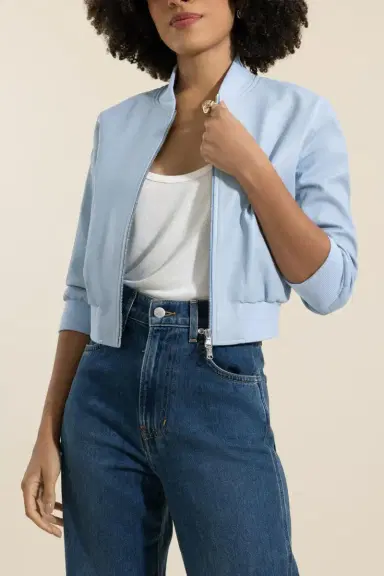 SUSAN BENDER Short Sleeve Bomber Jacket - Aerie | Thumbnail 2