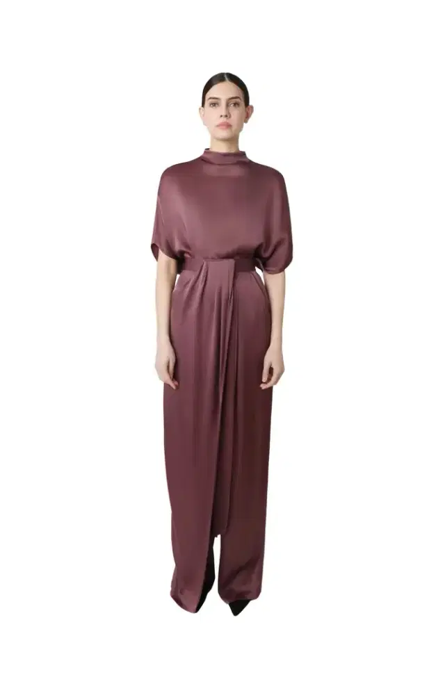 LAPOINTE Satin Draped Relaxed Pant