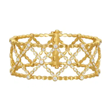Hearts On Fire Hearts on Fire Lorelei Lattice 18K Yellow Gold Diamond Bangle Bracelet by The Solist | Thumbnail 1