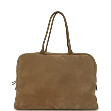 Chanel Chanel Maxi "Perfect Bowling" Bag Dark Beige Suede Gold Hardware | Thumbnail 4 Chanel Chanel Maxi "Perfect Bowling" Bag Dark Beige Suede Gold Hardware | Thumbnail 4