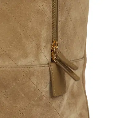 Chanel Chanel Maxi "Perfect Bowling" Bag Dark Beige Suede Gold Hardware | Thumbnail 7 Chanel Chanel Maxi "Perfect Bowling" Bag Dark Beige Suede Gold Hardware | Thumbnail 7