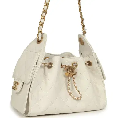 Chanel Chanel Mini 25 Hobo Bag White Caviar Antique Gold Hardware | Thumbnail 2 Chanel Chanel Mini 25 Hobo Bag White Caviar Antique Gold Hardware | Thumbnail 2