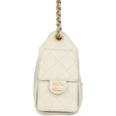 Chanel Chanel Mini 25 Hobo Bag White Caviar Antique Gold Hardware | Thumbnail 3 Chanel Chanel Mini 25 Hobo Bag White Caviar Antique Gold Hardware | Thumbnail 3