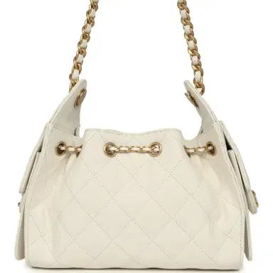 Chanel Chanel Mini 25 Hobo Bag White Caviar Antique Gold Hardware | Thumbnail 4 Chanel Chanel Mini 25 Hobo Bag White Caviar Antique Gold Hardware | Thumbnail 4