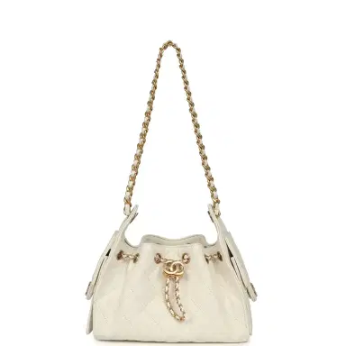 Chanel Chanel Mini 25 Hobo Bag White Caviar Antique Gold Hardware | Thumbnail 7 Chanel Chanel Mini 25 Hobo Bag White Caviar Antique Gold Hardware | Thumbnail 7