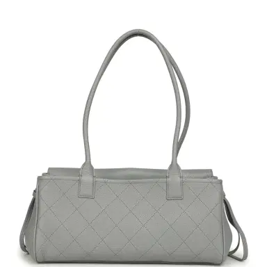 Chanel Chanel Small "Urban Essential" East West Shopping Tote Light Grey Caviar Gold Hardware | Thumbnail 4