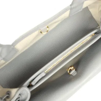 Chanel Chanel Small "Urban Essential" East West Shopping Tote Light Grey Caviar Gold Hardware | Thumbnail 9