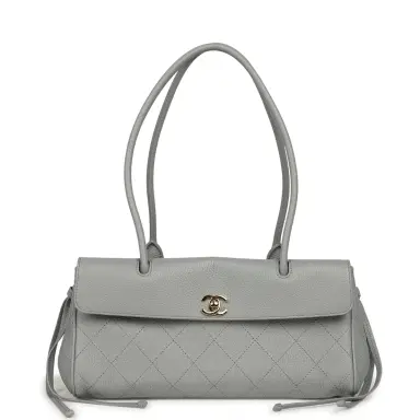 Chanel Chanel Small "Urban Essential" East West Shopping Tote Light Grey Caviar Gold Hardware | Thumbnail 1