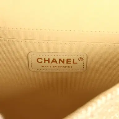 Chanel Chanel Small Coco Beach Small Flap Bag Light Gold Braided Raffia Gold Hardware | Thumbnail 9