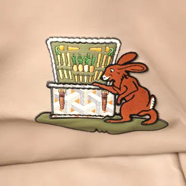 goyard Goyard Goyardine Greige Anjou PM Embroidered Bunny Tote Palladium Hardware | Thumbnail 9