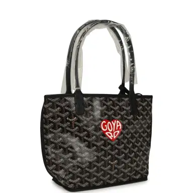 goyard Goyard Goyardine Hand-Painted Heart Anjou Black Mini Bag Palladium Hardware | Thumbnail 2