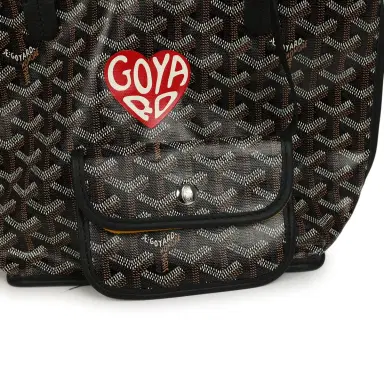 goyard Goyard Goyardine Hand-Painted Heart Anjou Black Mini Bag Palladium Hardware | Thumbnail 7