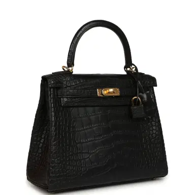 HERMÈS Hermes Kelly Retourne 25 Black Matte Alligator Gold Hardware | Thumbnail 2 HERMÈS Hermes Kelly Retourne 25 Black Matte Alligator Gold Hardware | Thumbnail 2