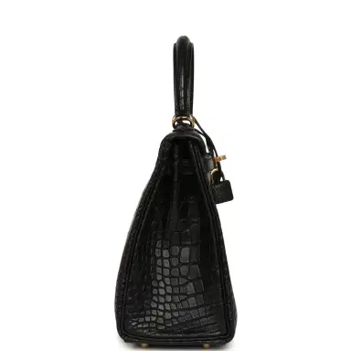 HERMÈS Hermes Kelly Retourne 25 Black Matte Alligator Gold Hardware | Thumbnail 3 HERMÈS Hermes Kelly Retourne 25 Black Matte Alligator Gold Hardware | Thumbnail 3