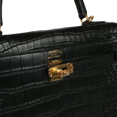 HERMÈS Hermes Kelly Retourne 25 Black Matte Alligator Gold Hardware | Thumbnail 7 HERMÈS Hermes Kelly Retourne 25 Black Matte Alligator Gold Hardware | Thumbnail 7