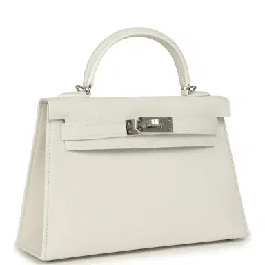 HERMÈS Hermes Kelly Sellier 20 New White Epsom Palladium Hardware | Thumbnail 2