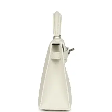 HERMÈS Hermes Kelly Sellier 20 New White Epsom Palladium Hardware | Thumbnail 3