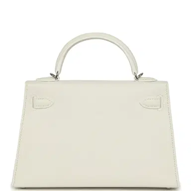 HERMÈS Hermes Kelly Sellier 20 New White Epsom Palladium Hardware | Thumbnail 4