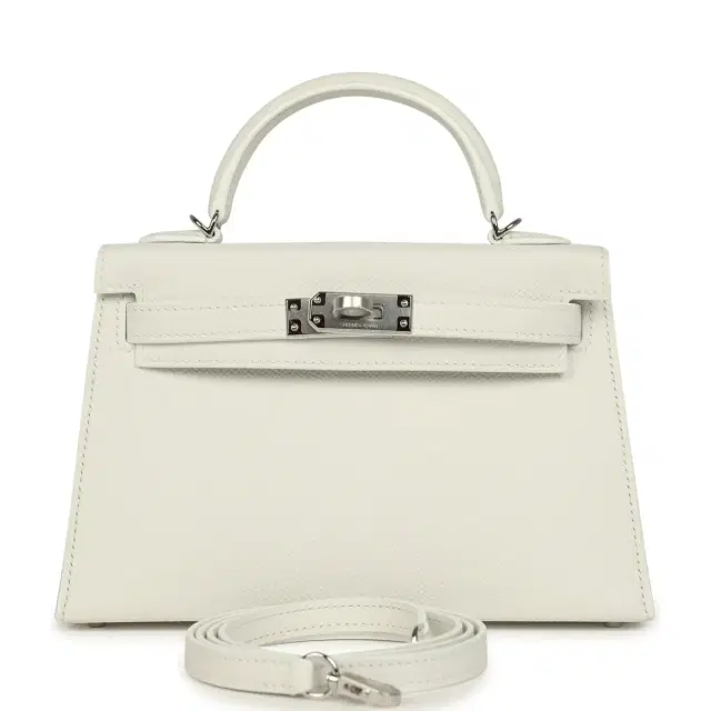 hermes Hermes Kelly Sellier 20 New White Epsom Palladium Hardware
