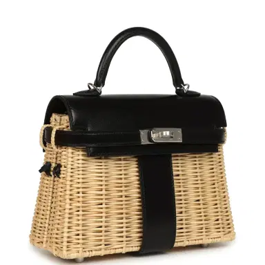HERMÈS Hermes Mini Picnic Kelly 20 Black Box Palladium Hardware | Thumbnail 2