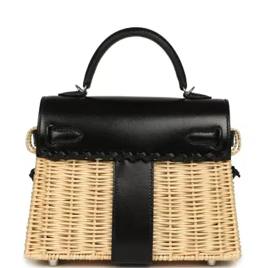 HERMÈS Hermes Mini Picnic Kelly 20 Black Box Palladium Hardware | Thumbnail 4
