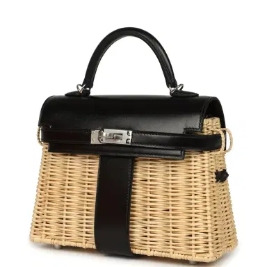 HERMÈS Hermes Mini Picnic Kelly 20 Black Box Palladium Hardware | Thumbnail 5