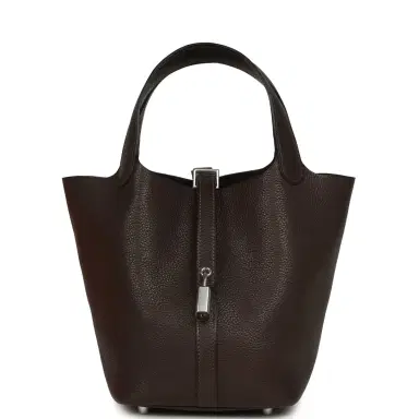 HERMÈS Hermes Picotin Lock 18 Ebene Barenia Faubourg Palladium Hardware | Thumbnail 1 HERMÈS Hermes Picotin Lock 18 Ebene Barenia Faubourg Palladium Hardware | Thumbnail 1