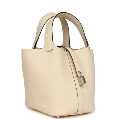 HERMÈS Hermes Picotin Lock 18 Nata Clemence Palladium Hardware | Thumbnail 2 HERMÈS Hermes Picotin Lock 18 Nata Clemence Palladium Hardware | Thumbnail 2