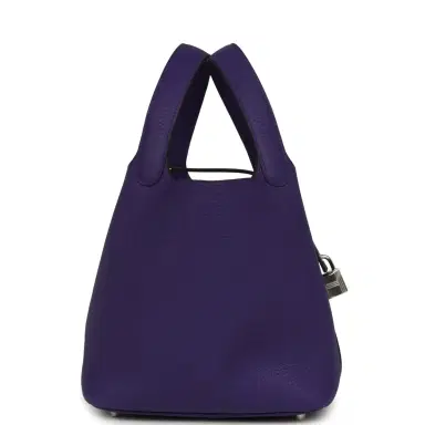 HERMÈS Hermes Picotin Lock 18 Purple Clemence Palladium Hardware | Thumbnail 3 HERMÈS Hermes Picotin Lock 18 Purple Clemence Palladium Hardware | Thumbnail 3