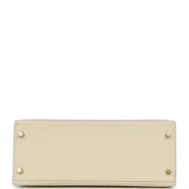HERMÈS Hermes Special Order (HSS) Kelly Sellier 28 Craie and Gris Mouette Epsom Permabrass Hardware | Thumbnail 6 HERMÈS Hermes Special Order (HSS) Kelly Sellier 28 Craie and Gris Mouette Epsom Permabrass Hardware | Thumbnail 6