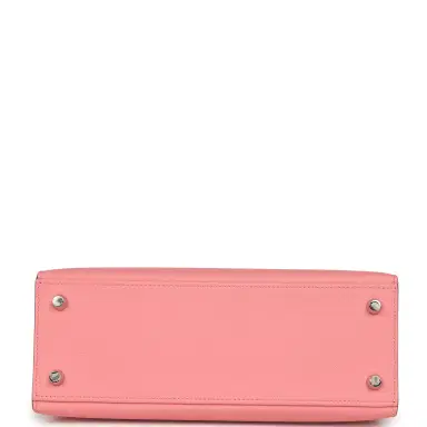 HERMÈS Pre-owned Hermes Kelly Sellier 25 Rose Confetti Epsom Palladium Hardware | Thumbnail 6