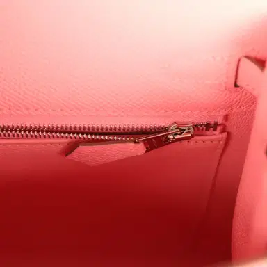 HERMÈS Pre-owned Hermes Kelly Sellier 25 Rose Confetti Epsom Palladium Hardware | Thumbnail 9
