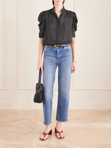 Frame The Gillian Polka-dot Silk-voile Blouse | Thumbnail 2 Frame The Gillian Polka-dot Silk-voile Blouse | Thumbnail 2