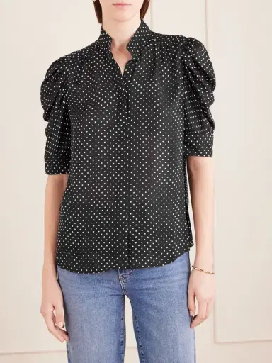 Frame The Gillian Polka-dot Silk-voile Blouse | Thumbnail 3 Frame The Gillian Polka-dot Silk-voile Blouse | Thumbnail 3