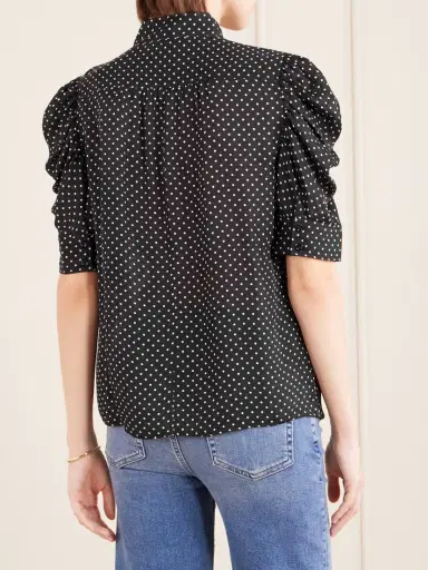 Frame The Gillian Polka-dot Silk-voile Blouse | Thumbnail 4 Frame The Gillian Polka-dot Silk-voile Blouse | Thumbnail 4