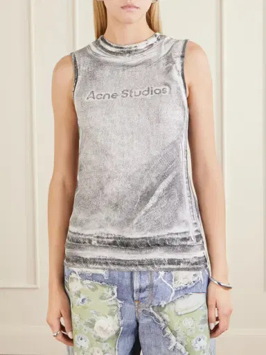 Acne Studios Elgie Printed Cotton-blend Top | Thumbnail 3