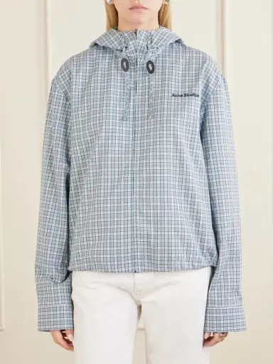 Acne Studios Ofass Summery Logo-embroidered Checked Cotton Jacket | Thumbnail 3