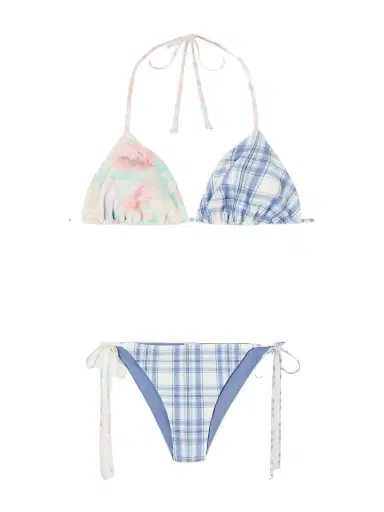 Acne Studios Eini Floral-printed And Checked Bikini | Thumbnail 1