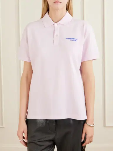 Acne Studios Embroidered Cotton-piqué Polo Shirt | Thumbnail 3 Acne Studios Embroidered Cotton-piqué Polo Shirt | Thumbnail 3