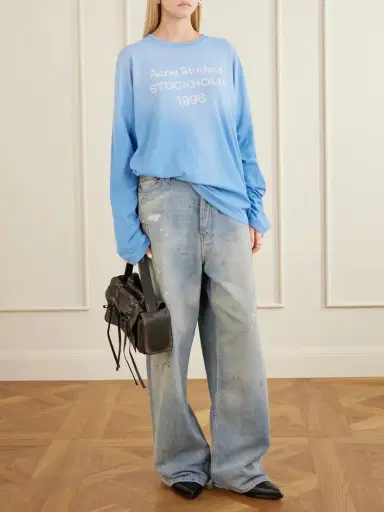 Acne Studios Printed Hemp And Cotton-blend Jersey T-shirt | Thumbnail 2 Acne Studios Printed Hemp And Cotton-blend Jersey T-shirt | Thumbnail 2