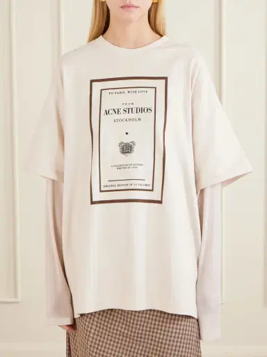 Acne Studios Edra Double Book Cover Printed Cotton-jersey T-shirt | Thumbnail 3