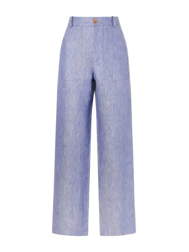 Linen-denim Straight-leg Trousers